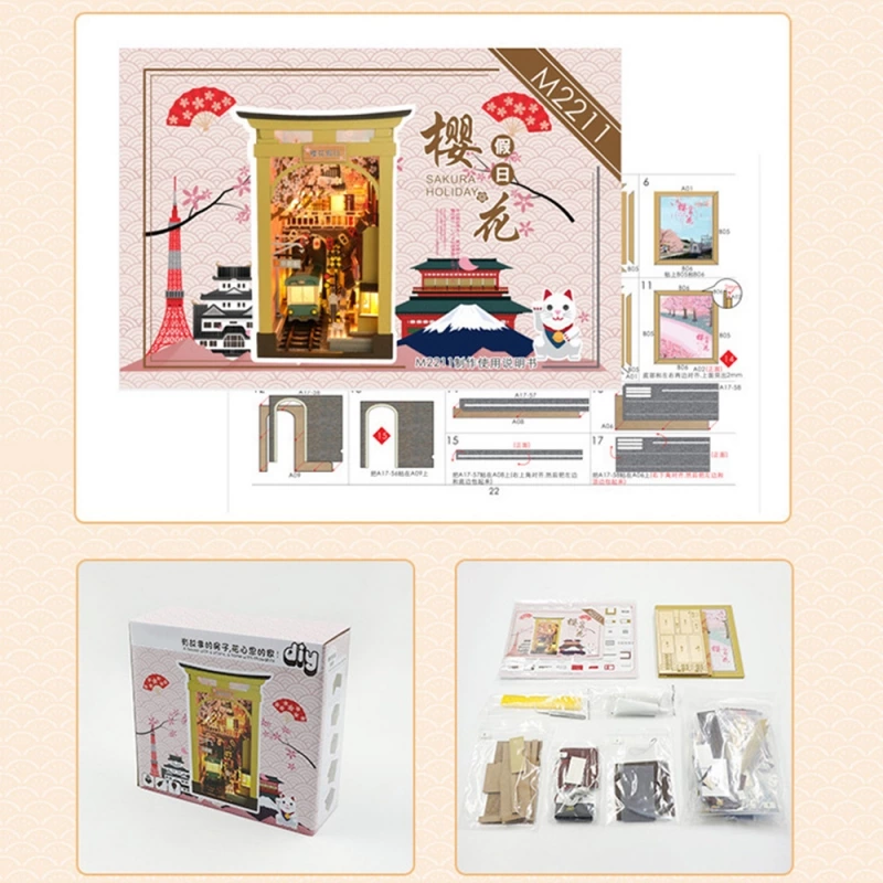Sakura Holiday Diy Japanese Book Nook Kit  for Wholesale with Best Factory Price & Reliable Supply