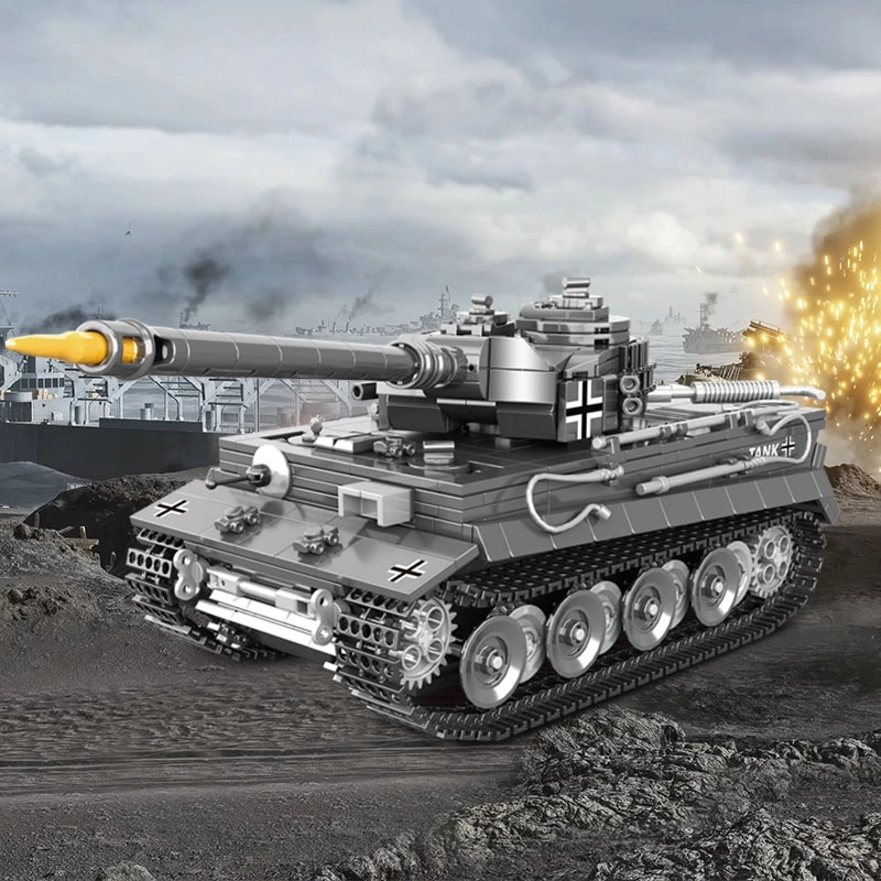 Wholesale WW2 German Tiger Tank Building Blocks Collectible Military Model Kit for Adults OEM Bricks Toy Factory (858 pcs)