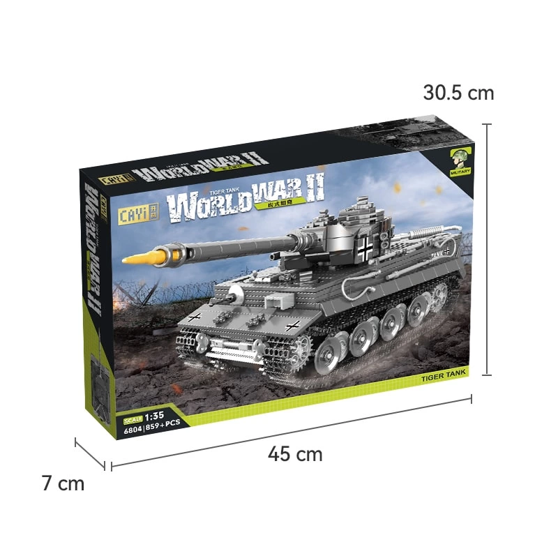 Wholesale WW2 German Tiger Tank Building Blocks Collectible Military Model Kit for Adults OEM Bricks Toy Factory (858 pcs)
