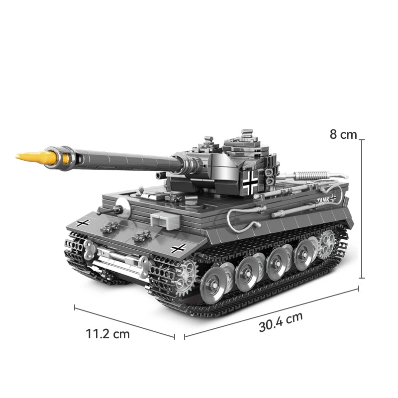 Wholesale WW2 German Tiger Tank Building Blocks Collectible Military Model Kit for Adults OEM Bricks Toy Factory (858 pcs)