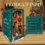Wholesale Christmas Book Nook Kit DIY Jingle Cabin Wooden Bookshelf Insert with LED Light Custom 3D Puzzle Miniature Supplier