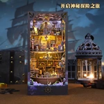 Hot Sale Custom 3D Wooden Puzzle Diy Book Nook Kit With LED Light