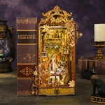 Hot Sale Custom 3D Wooden Puzzle Diy Book Nook Kit With LED Light