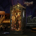 Hot Sale Custom 3D Wooden Puzzle Diy Book Nook Kit With LED Light