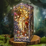 Hot Sale Custom 3D Wooden Puzzle Diy Book Nook Kit With LED Light