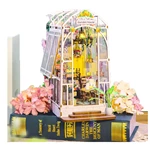 23cm DIY Wooden Miniature Greenhouse for Custom Branding with Touch-Switch LED & OEM Design Service