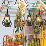 23cm DIY Wooden Miniature Greenhouse for Custom Branding with Touch-Switch LED & OEM Design Service