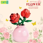 Wholesale Building Block Flower Collection with Vases, Bulk DIY Botanical Bricks for Home Decor & Gifts, OEM Supplier