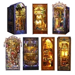 Hot Sale Custom 3D Wooden Puzzle Diy Book Nook Kit With LED Light