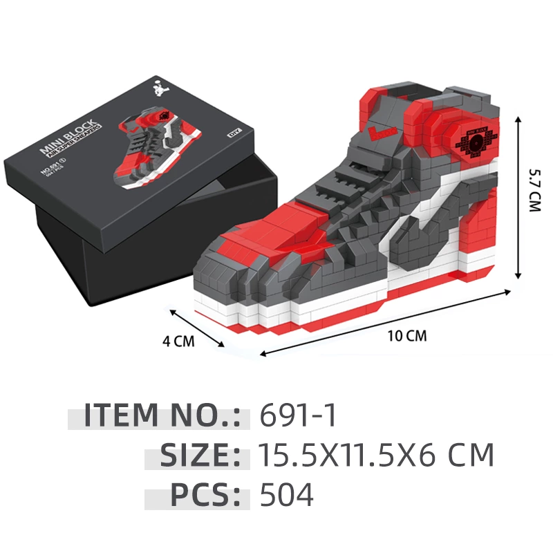 Plastic High-Top Sneaker Building Blocks – Collectible Shoe Model Kit for Display & Gift, Bulk Orders Welcome
