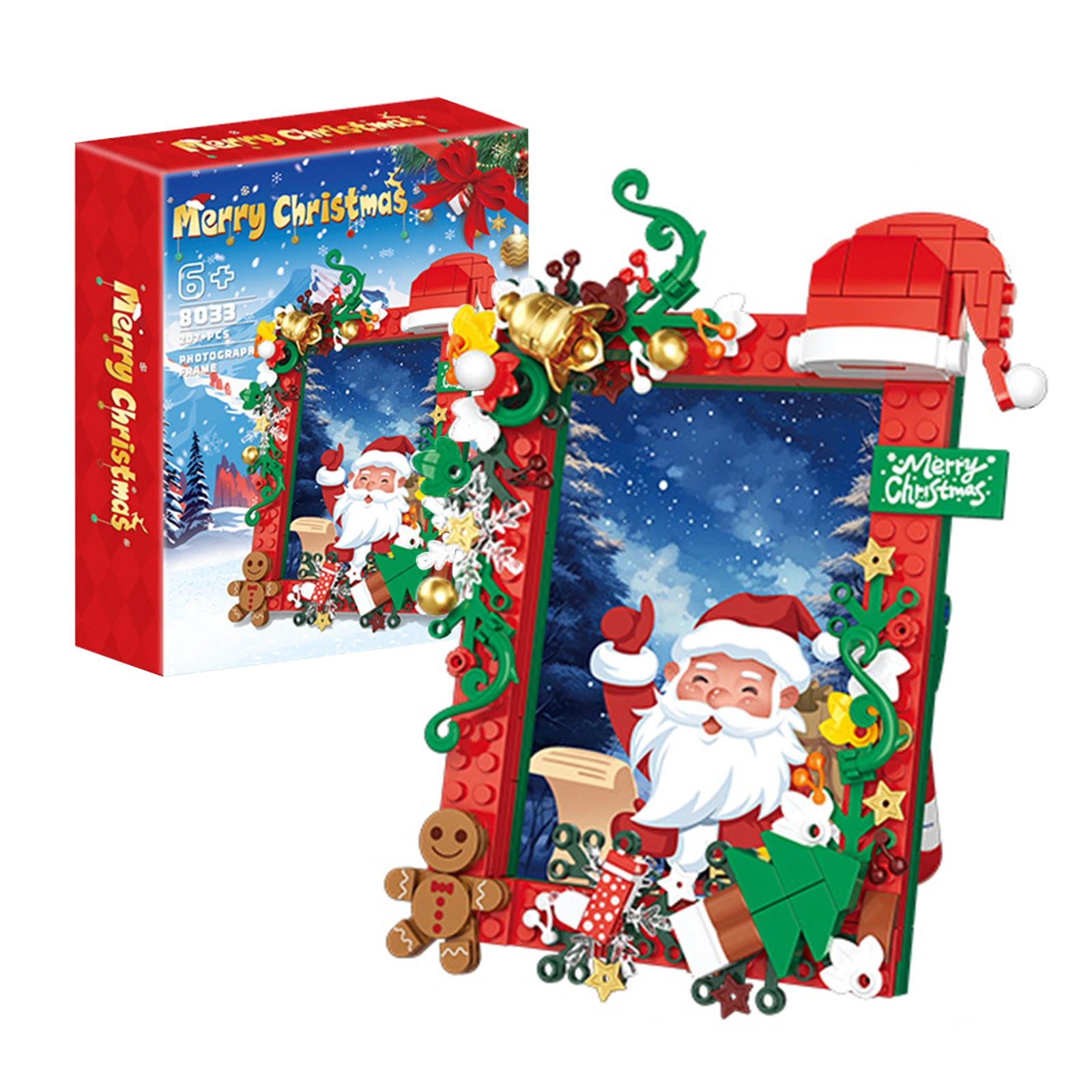Wholesale Christmas Photo Frame Building Blocks, DIY Santa Claus Craft Kit for Kids, Holiday Decor Bricks Supplier
