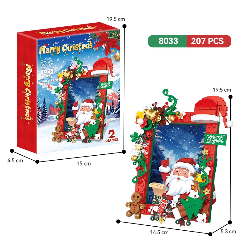 Wholesale Christmas Photo Frame Building Blocks, DIY Santa Claus Craft Kit for Kids, Holiday Decor Bricks Supplier