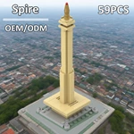 Custom Monas National Monument Building Blocks OEM Jakarta Landmark Model Kit Factory Indonesia Souvenir Gift
