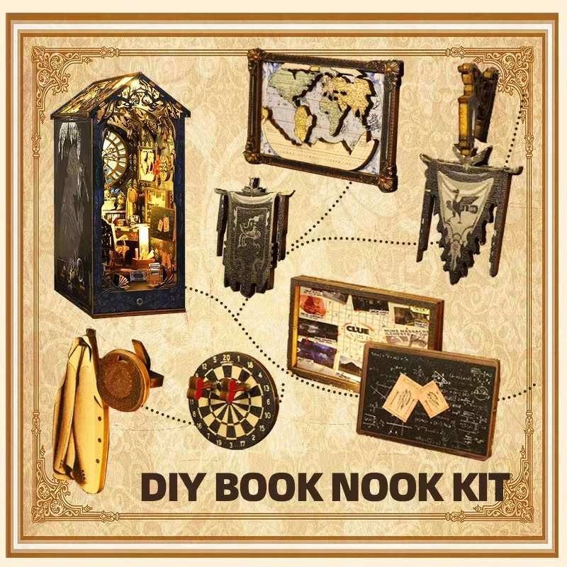 10.7-Inch Wooden DIY Book Nook Kit for Hobby & Gift Markets with Full OEM/ODM Custom Theme Service