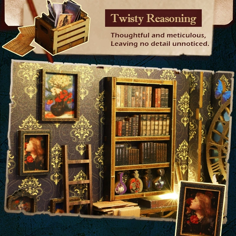 10.7-Inch Wooden DIY Book Nook Kit for Hobby & Gift Markets with Full OEM/ODM Custom Theme Service