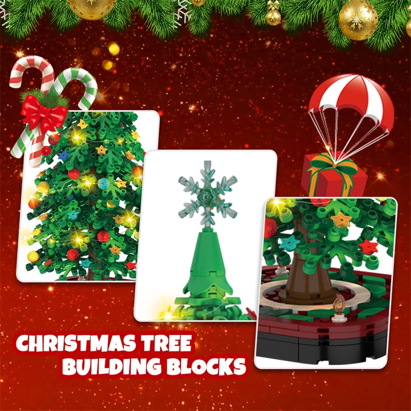 Christmas Tree Toys Building Block Sets With Led Light For Wholesale With Best Factory Price & Reliable Supply