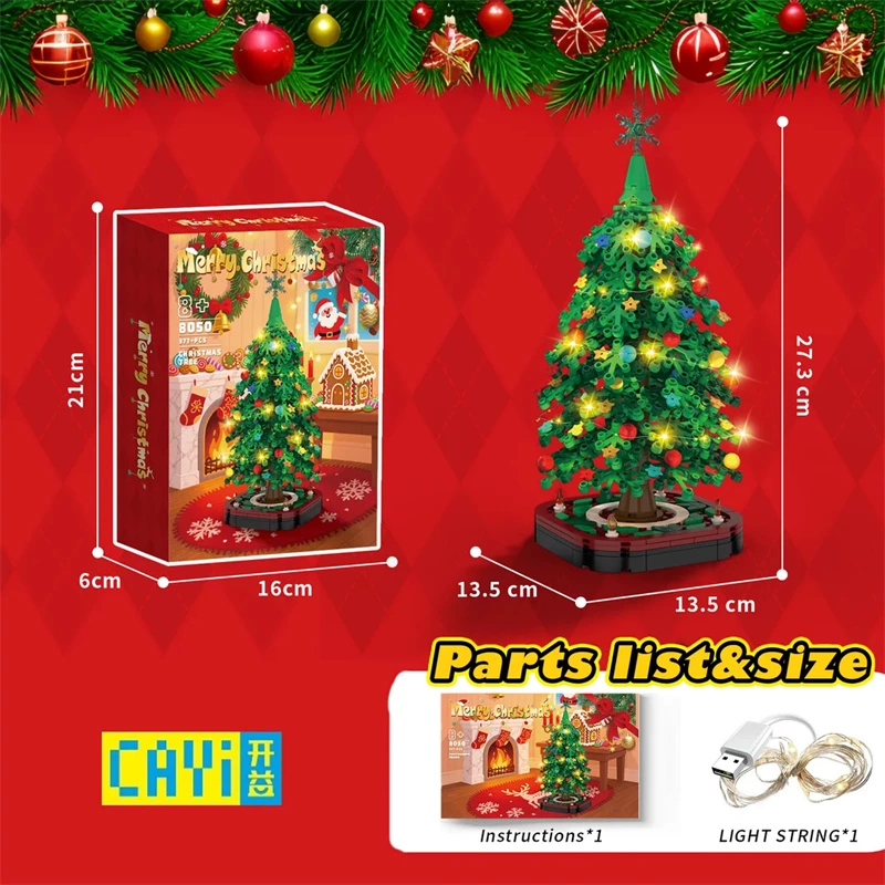 Christmas Tree Toys Building Block Sets With Led Light For Wholesale With Best Factory Price & Reliable Supply