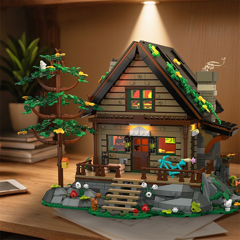 Light-up Modular Log Cabin Building Block Set For Hobby & Retail Markets With Full Oem/odm Architectural Design Service