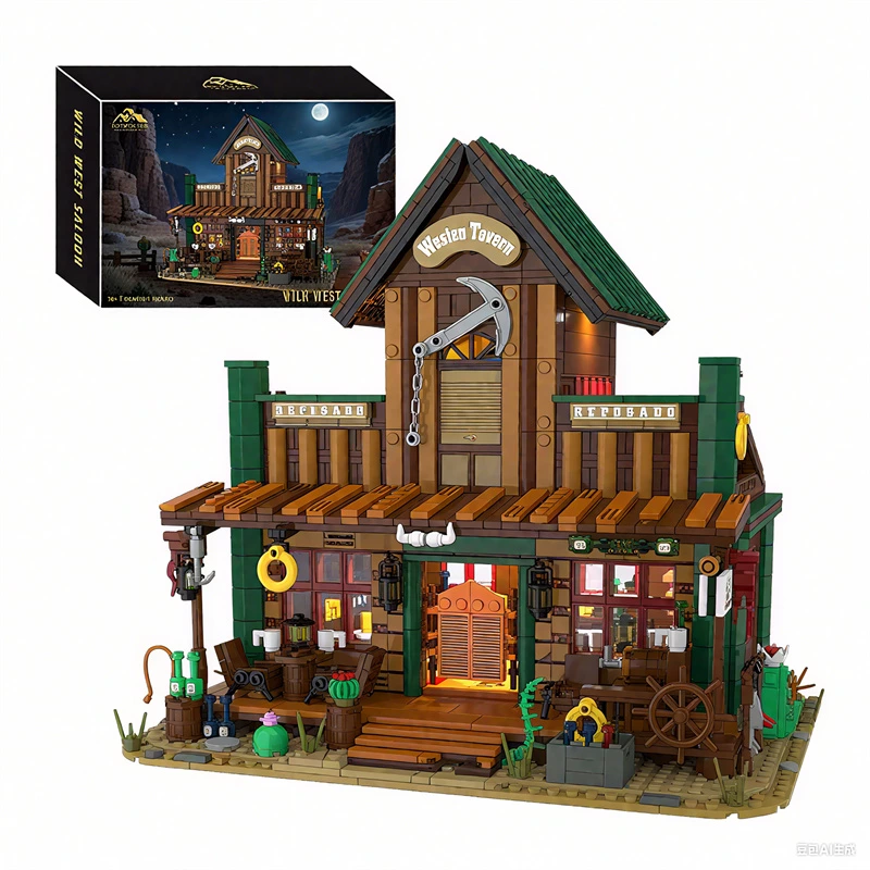 CAYI Western Tavern Lighting Custom ABS Plastic Building Block Toys With Full Oem/odm Thematic Design Service