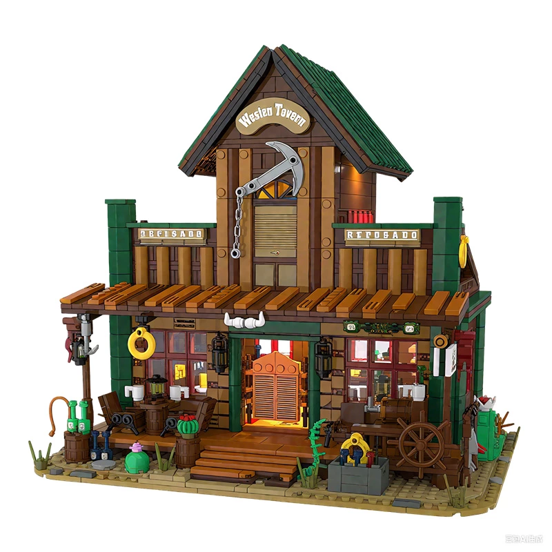 CAYI Western Tavern Lighting Custom ABS Plastic Building Block Toys With Full Oem/odm Thematic Design Service