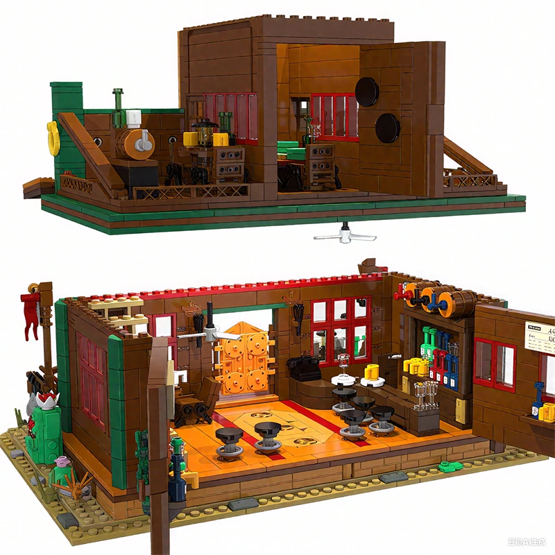 CAYI Western Tavern Lighting Custom ABS Plastic Building Block Toys With Full Oem/odm Thematic Design Service