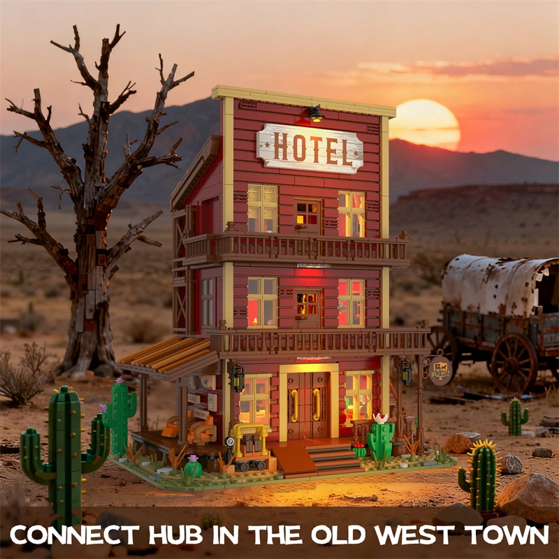CAYI Old Western Hotel Assembly Building Brick Toys with with Full OEM/ODM Service
