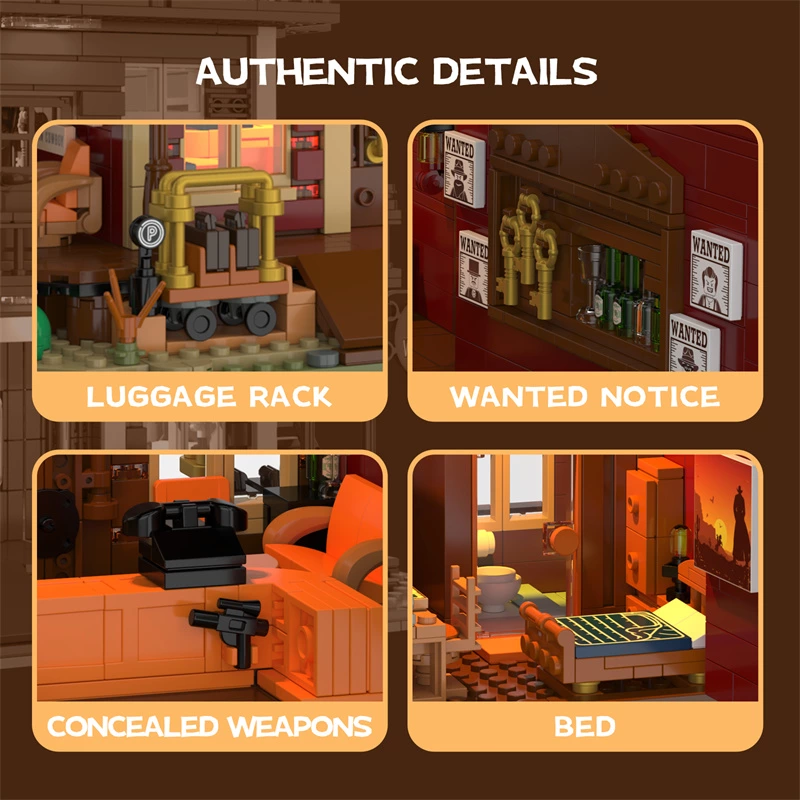 CAYI Old Western Hotel Assembly Building Brick Toys with with Full OEM/ODM Service