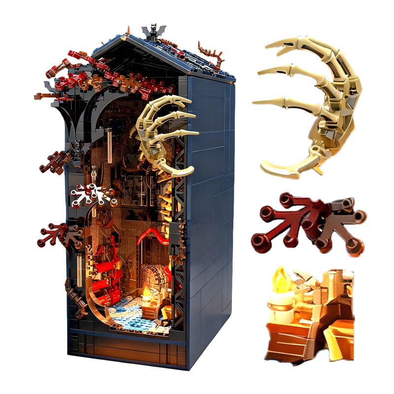 1206-Piece Light-Up Strange Things Horror Book Nook for Sci-Fi Collectors & Hobby Retail with Full OEM/ODM Thematic Design Service