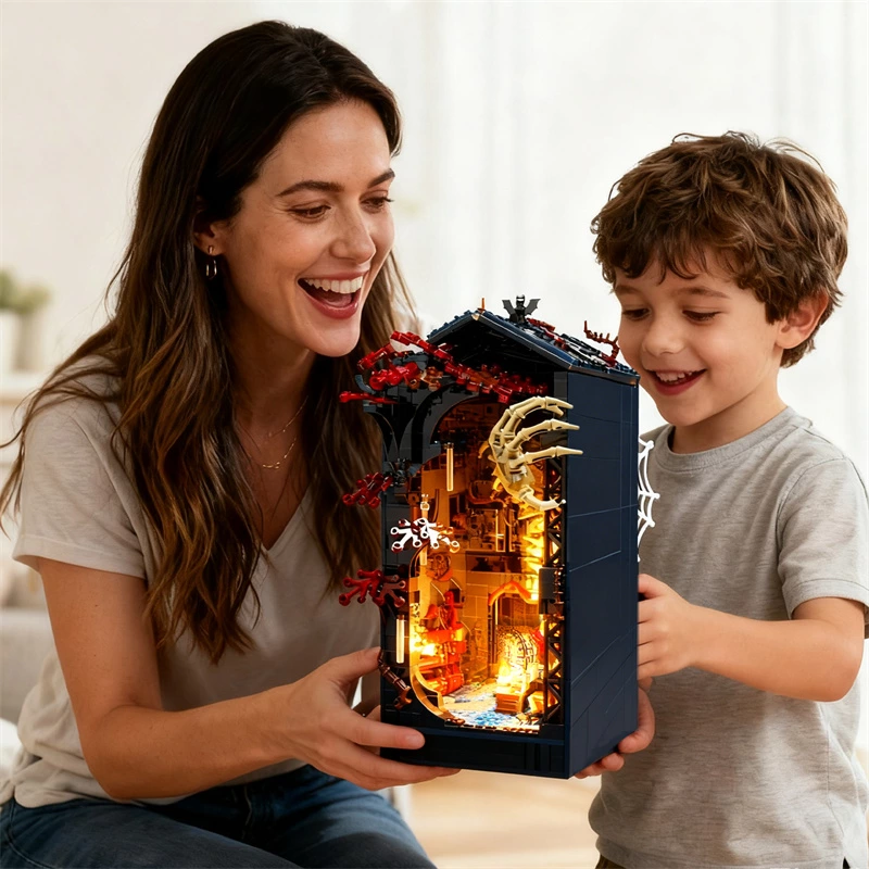 1206-Piece Light-Up Strange Things Horror Book Nook for Sci-Fi Collectors & Hobby Retail with Full OEM/ODM Thematic Design Service